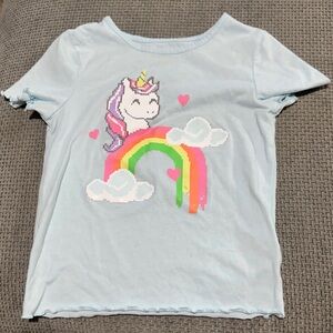 Unicorn Rainbow Kids T-Shirt - Light Blue